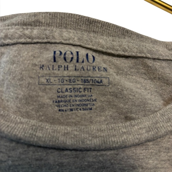 Polo by Ralph Lauren Men's Gray Tee with Black Logo - Picture 4 of 4